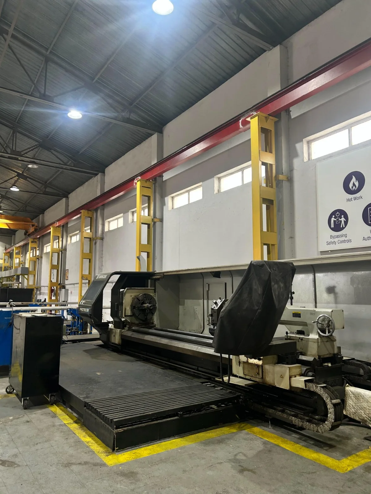 Large lathe and work area
